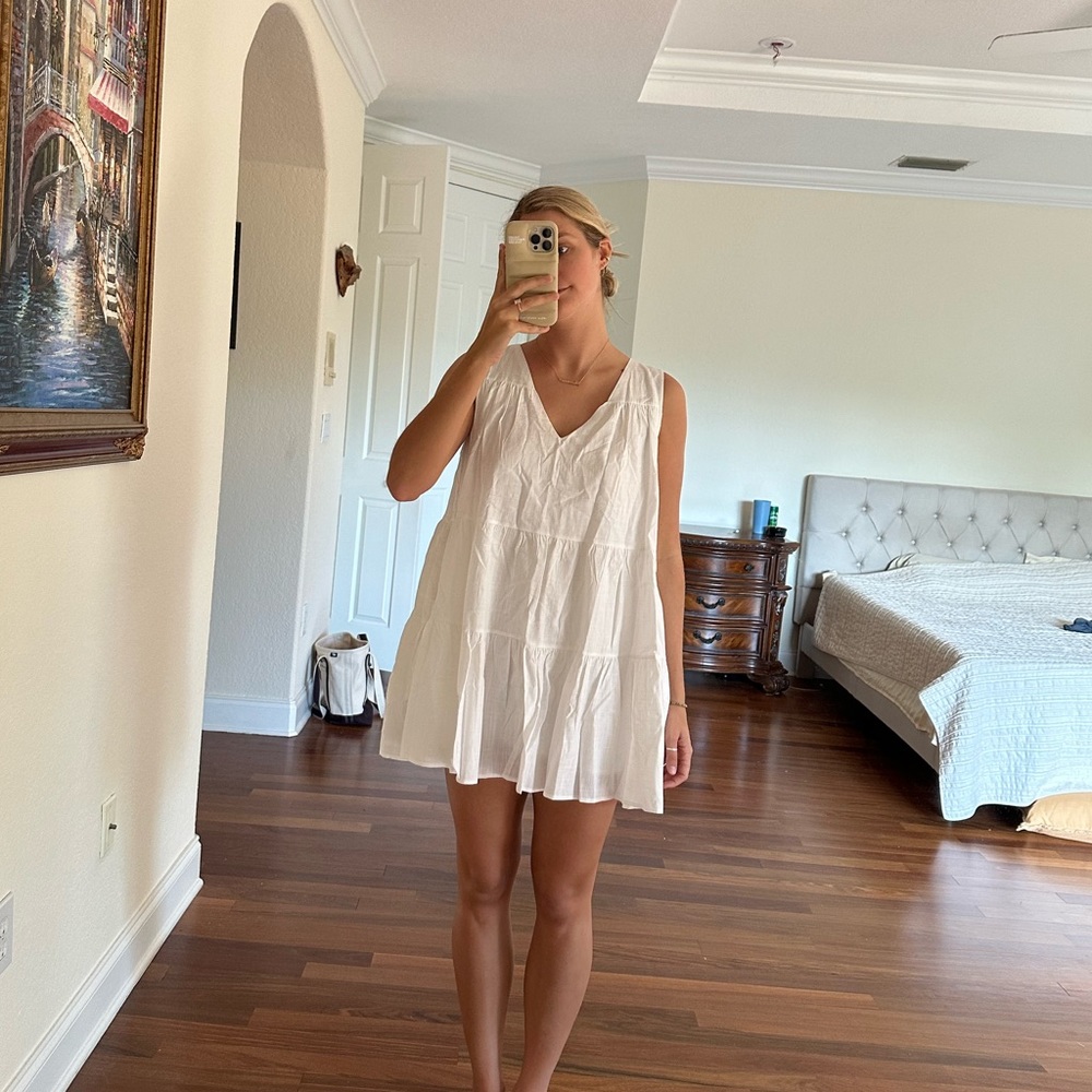 Whit bachelorette baby doll dress